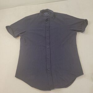 Zara Men Short Sleeve Mandarin Collar Shirt Small